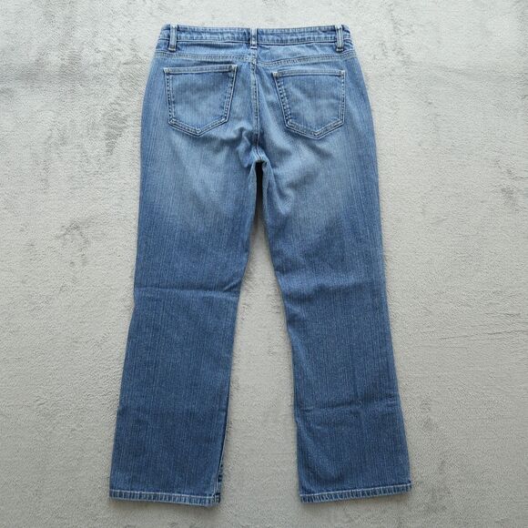 DKNY Jeans Women's 8S Blue Mid-Rise Bootcut Stretch Denim 28" Inseam Timeworn - Picture 13 of 16